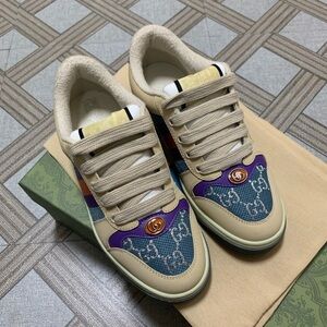 Gucci Beige and Purple Women's Sneakers